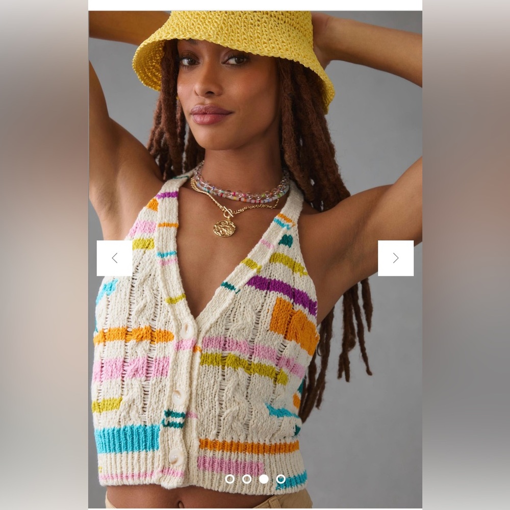 Anthropologie Pernille Rosenkilde halter knit sweater vest size small